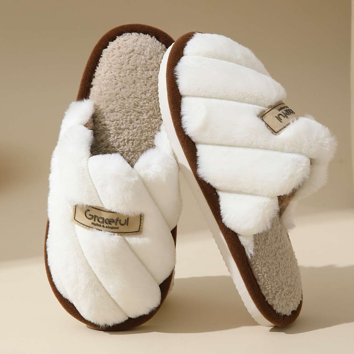 Cotton Slippers Color White Sizeuk 6.5-7
