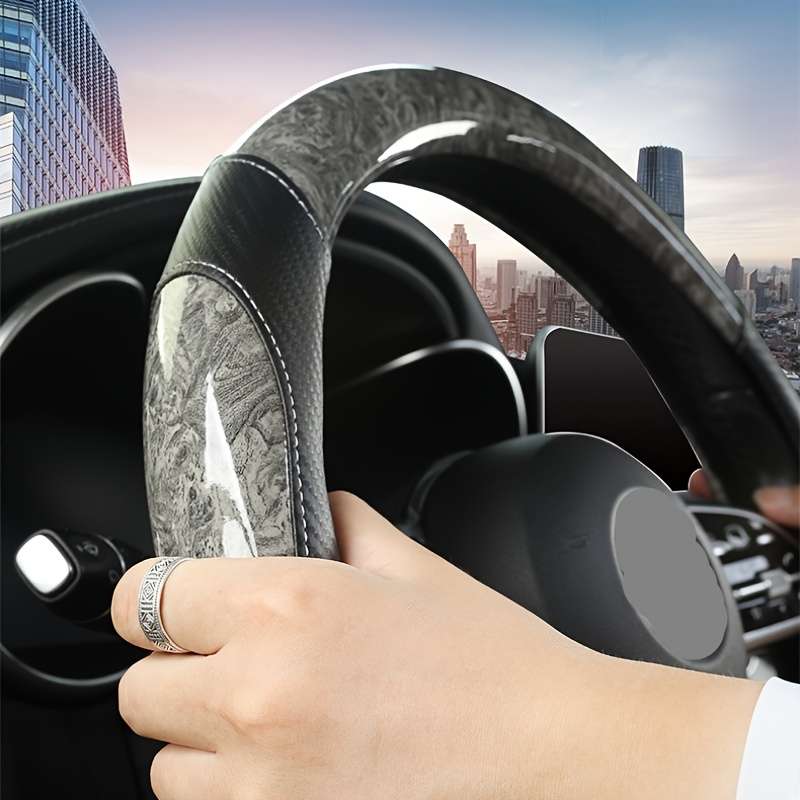 Car Steering Wheel Cover Gray (D Shaped)