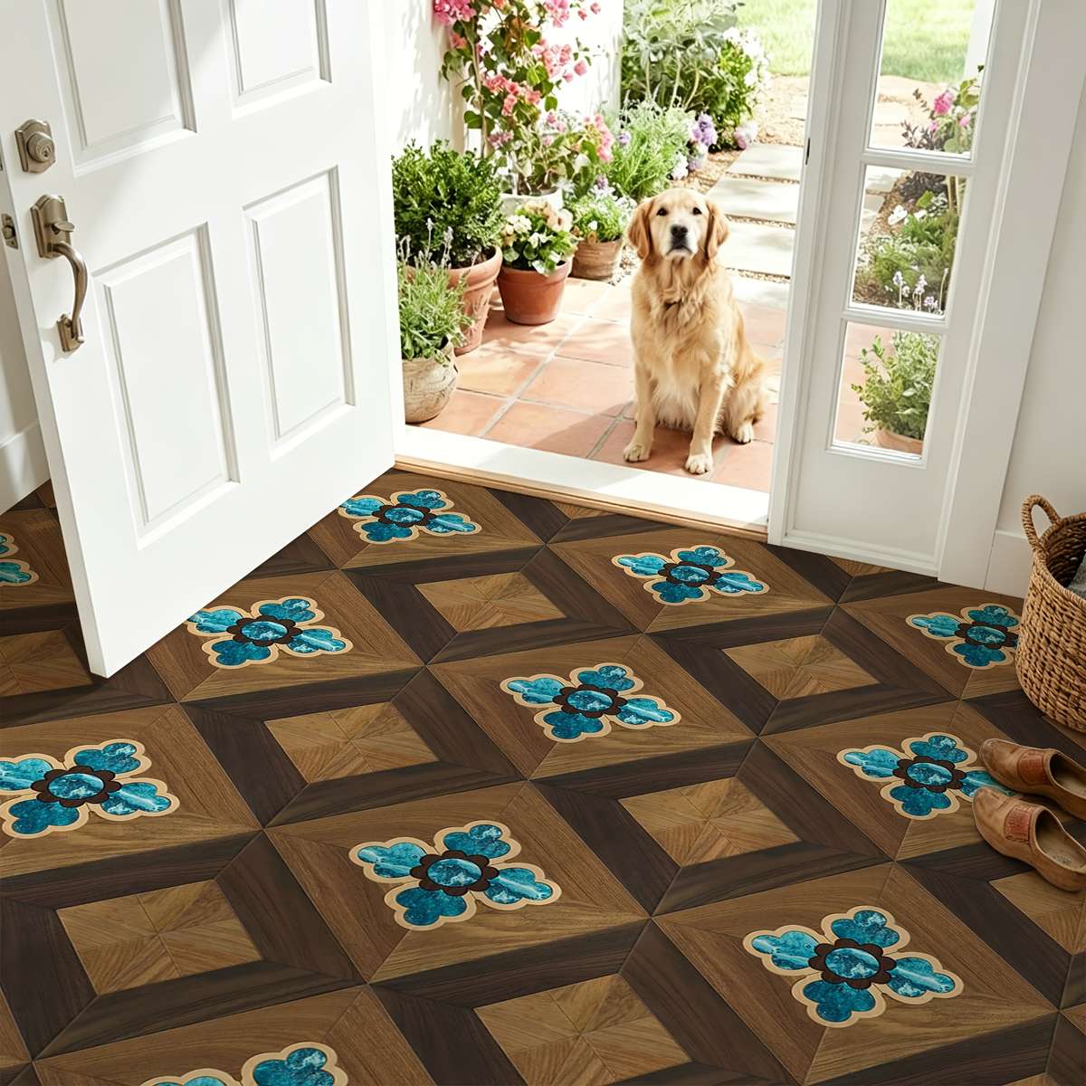 Self Adhesive Floor Stickers 40Cm*120Cm Wood Grain