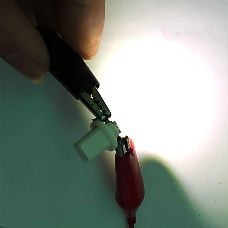 10pcs White LED Car Dashboard Lights 12V T5 5050 Easy Install Low Power Consumption