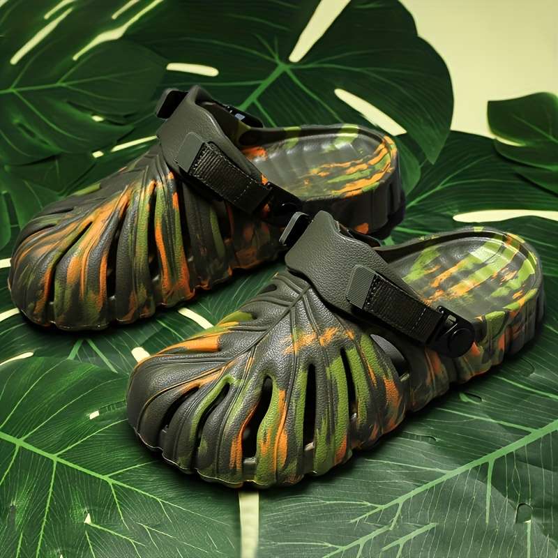 Sandals Color Camouflage White Back Strap Size Uk 4.5 5