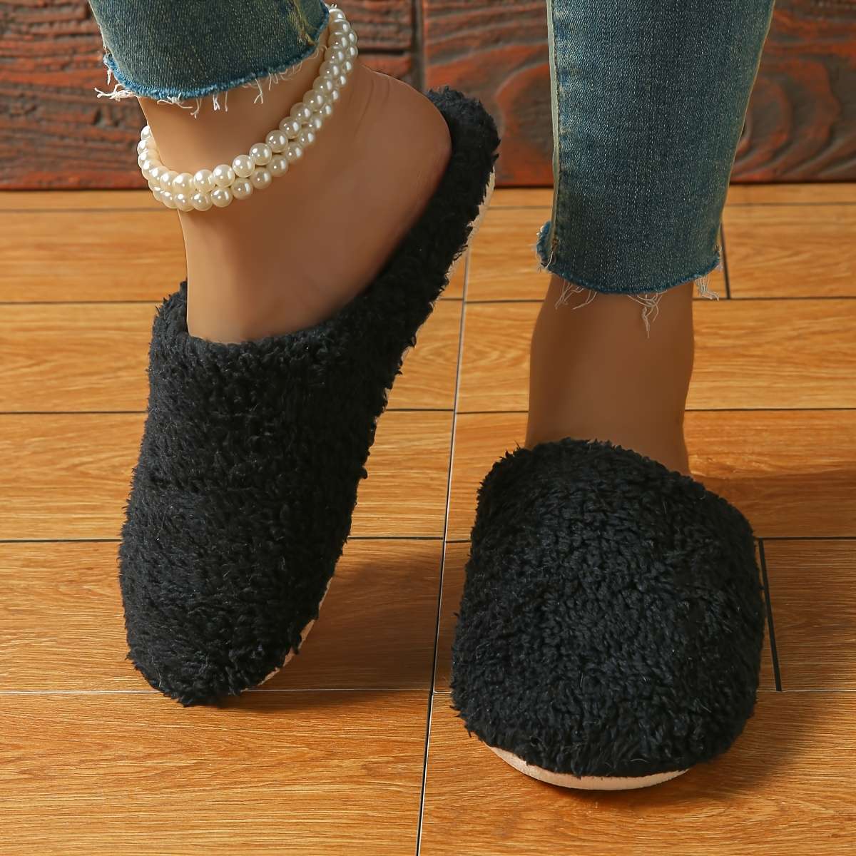 Cotton Slippers Color Black Sizeuk 3.5-4