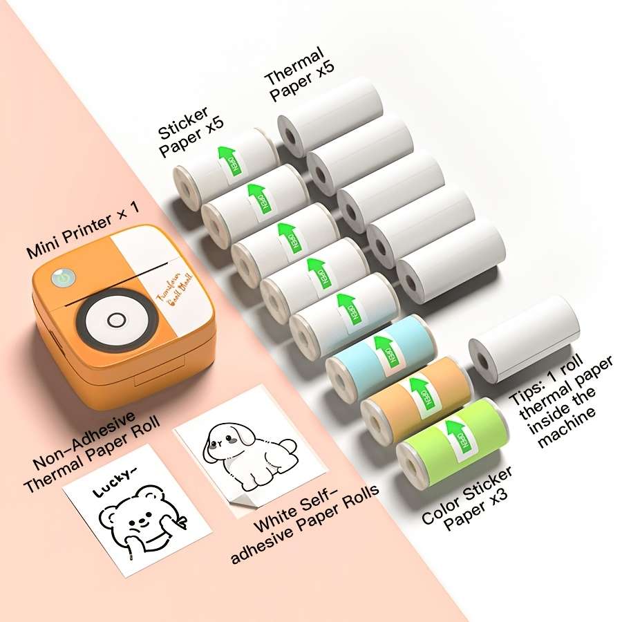 Printer Color O1 Machine  5 Rolls Of Stickers
