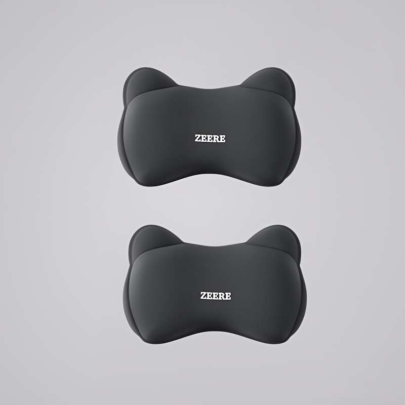 Car Seat Cushion Headrest  Black 2 Pcs