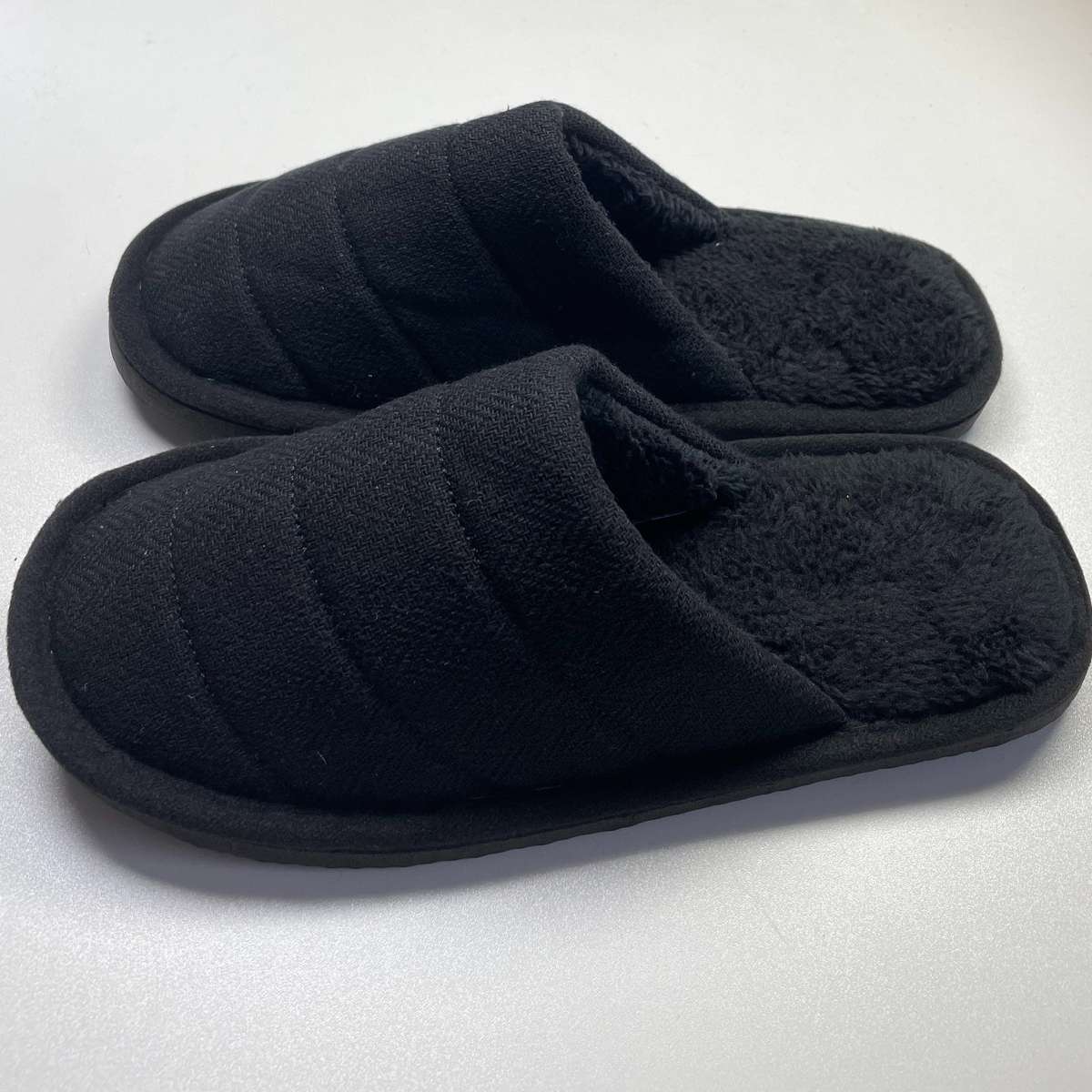 Cotton Slippers Color Black Sizeuk 6.5-7