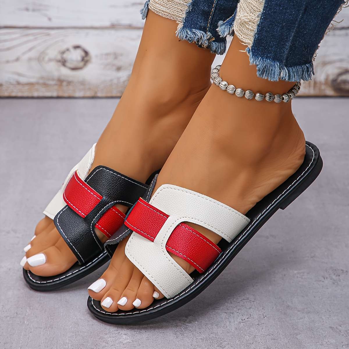 Sandals Color Red Plus Green Sizeuk 7.5