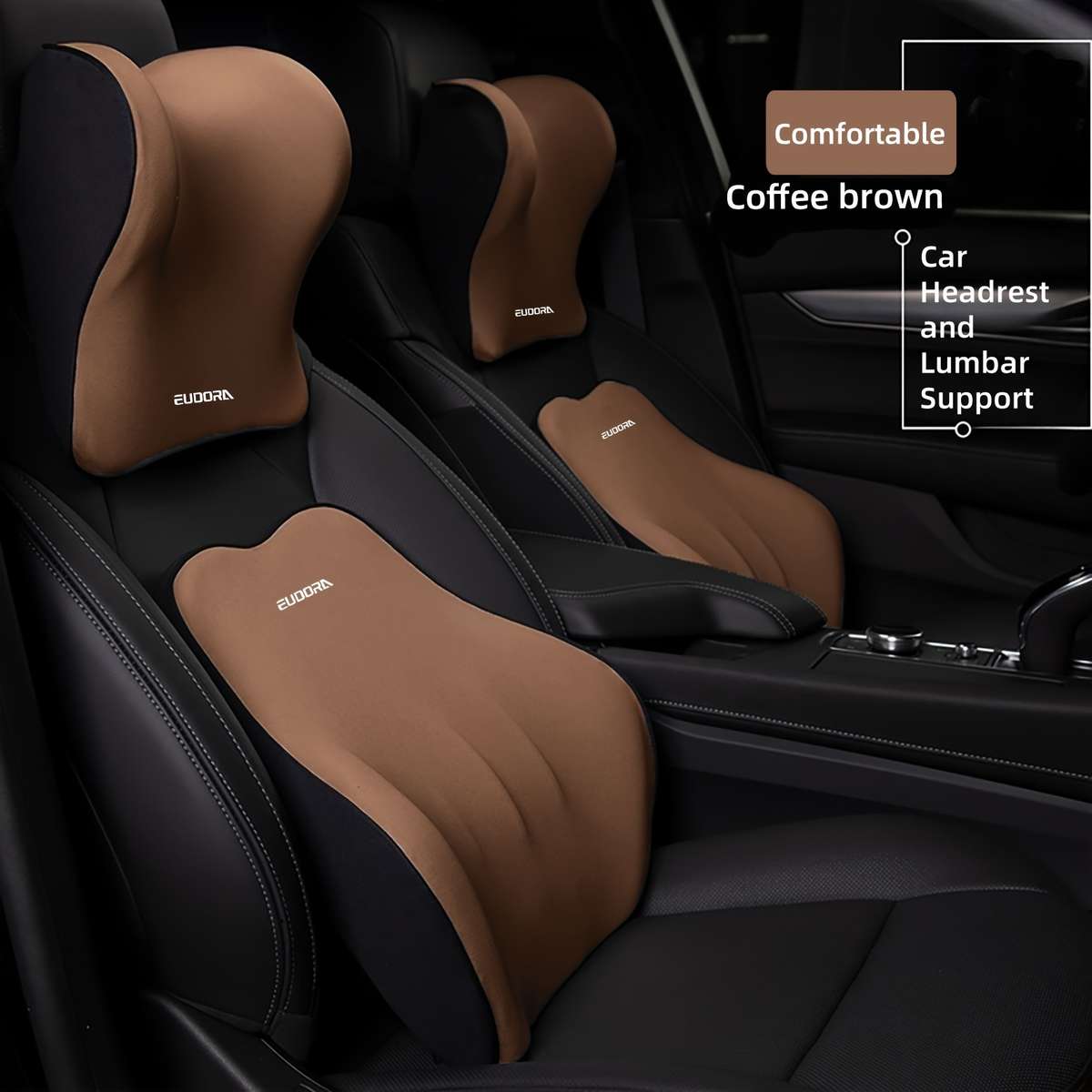 Car Seat Cushion Color Pink Items1 Headrest  1 Lumbar Support