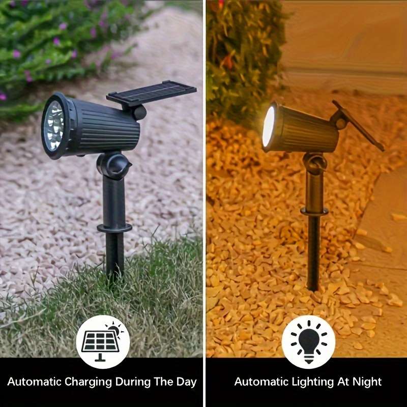 Solar Emergency Lights Color 2Pcs White Spotlight