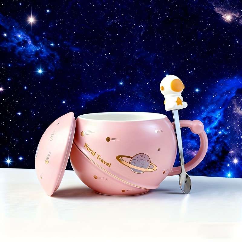 Water Cup Color Cosmic Night Sweet Dreams 3 Piece Set  Cup   Lid   Spoon