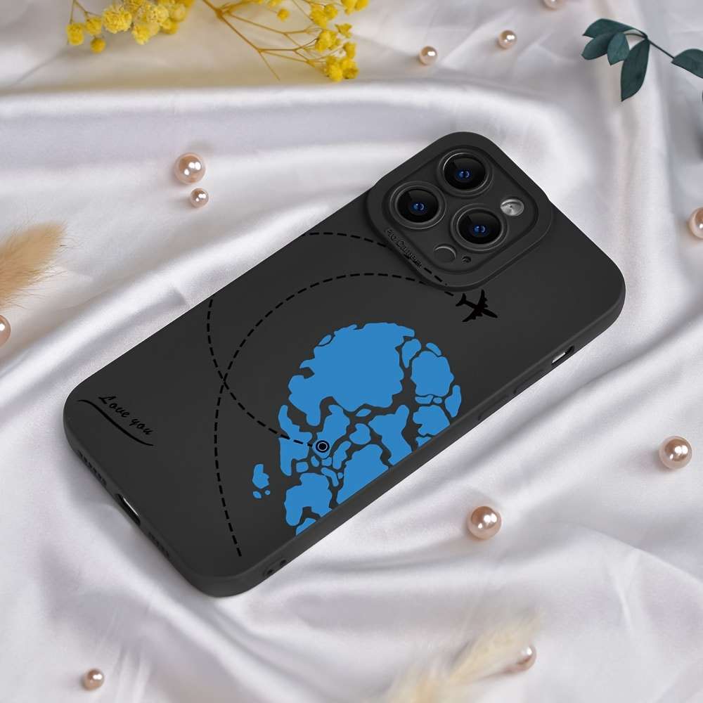 1Pc Black For iPhone 13 Pro Heart Design Phone Case