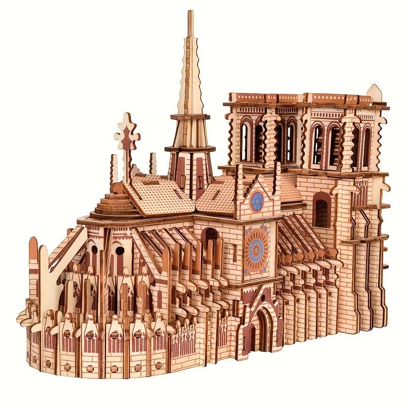 3D Building Model Puzzle Set Style Notre Dame Bl