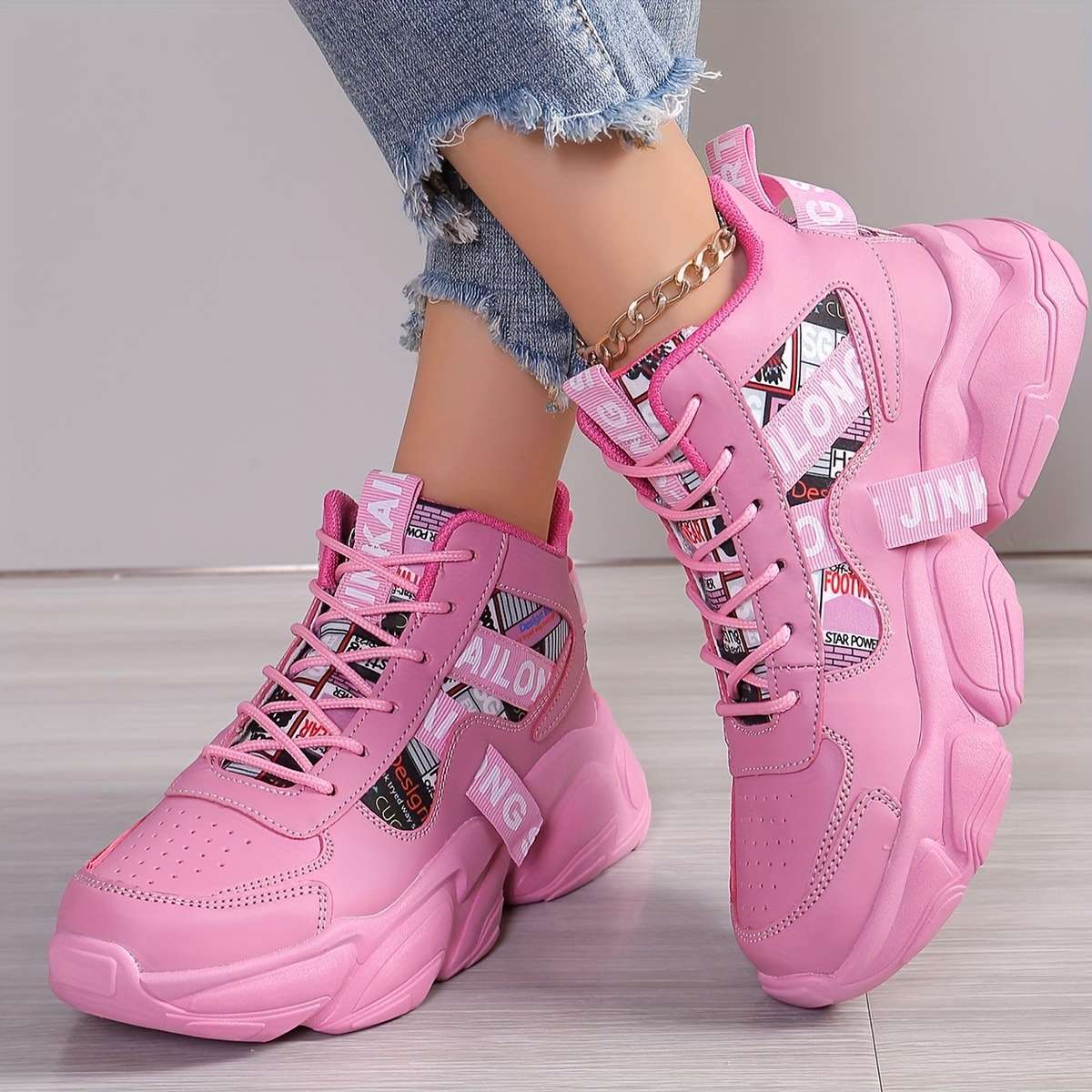 Women S Sneakers Color Pink Sizeuk 10