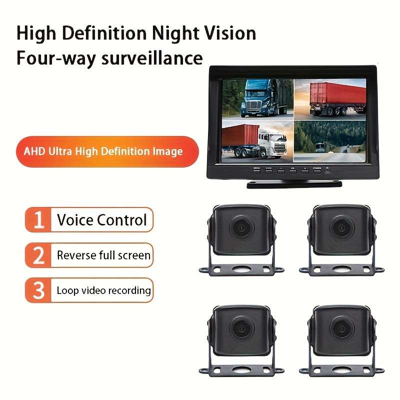 Inch Large Screen Channel Monitoring Dash Cam Featuring Memory Reversing Backup