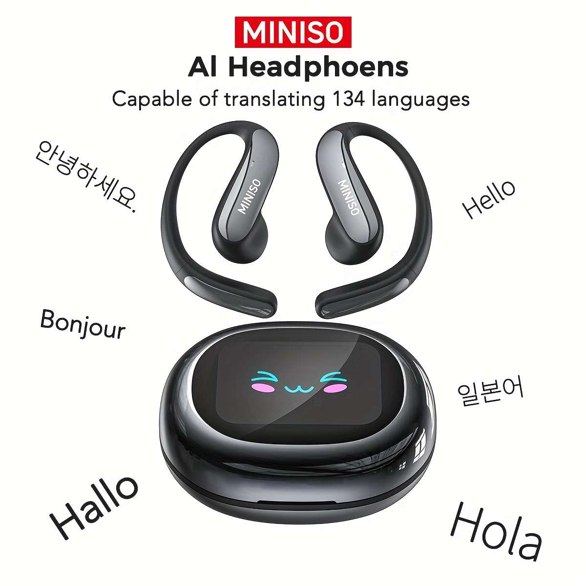 Headset Black New Ai Translation Function