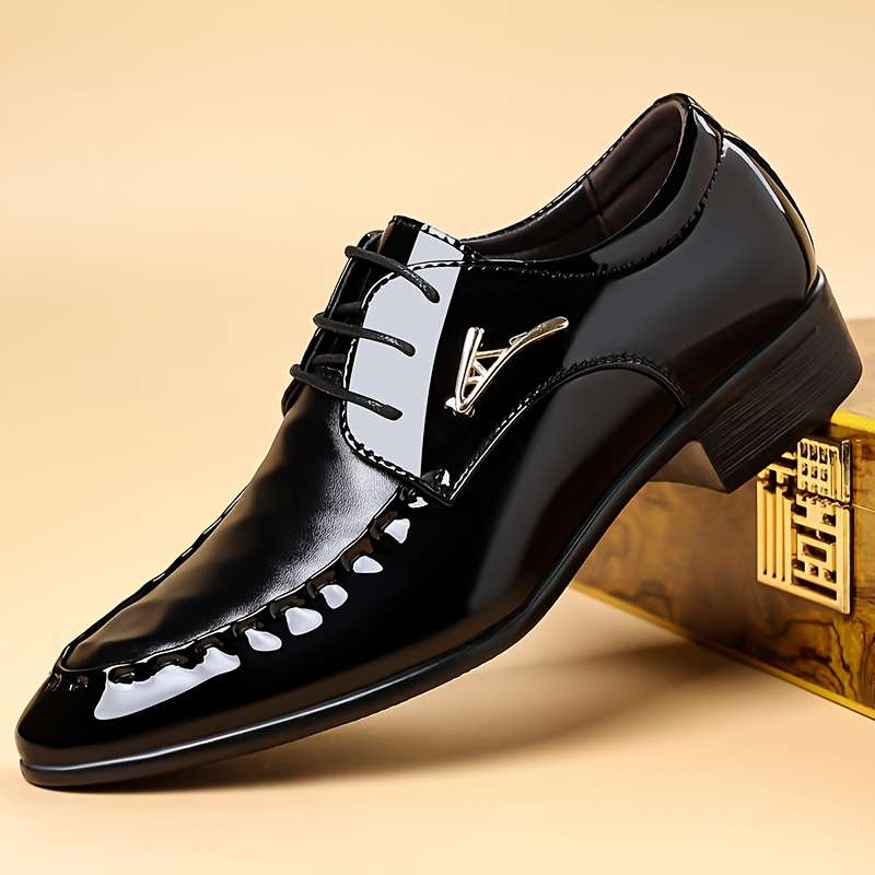 Mens Leather Shoes Color Black Sizeuk 10.5