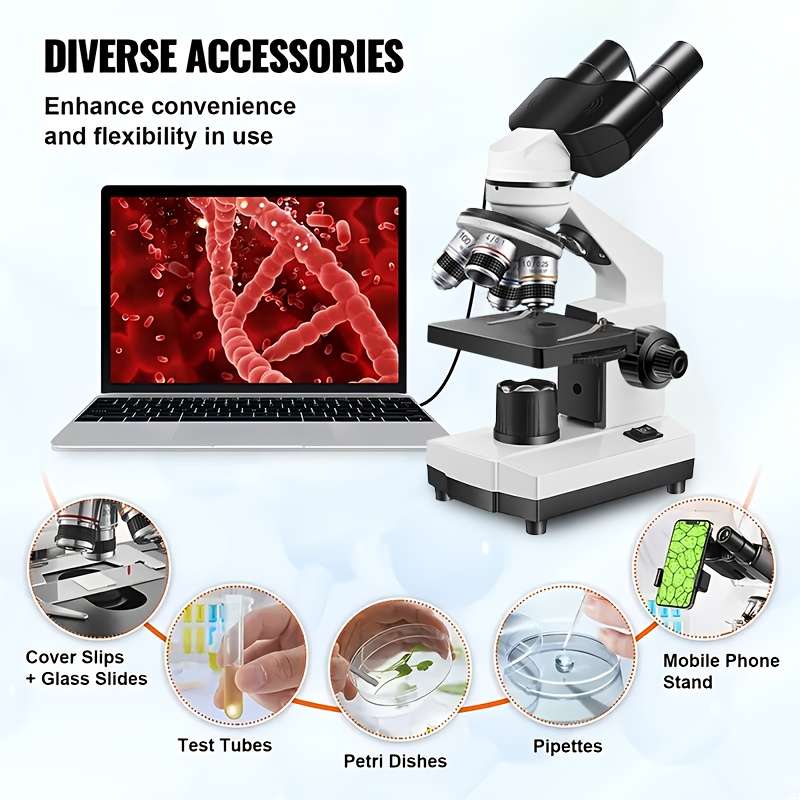 Advanced Biological Optical Compound Binocular Microscope Enhanced Four Hole