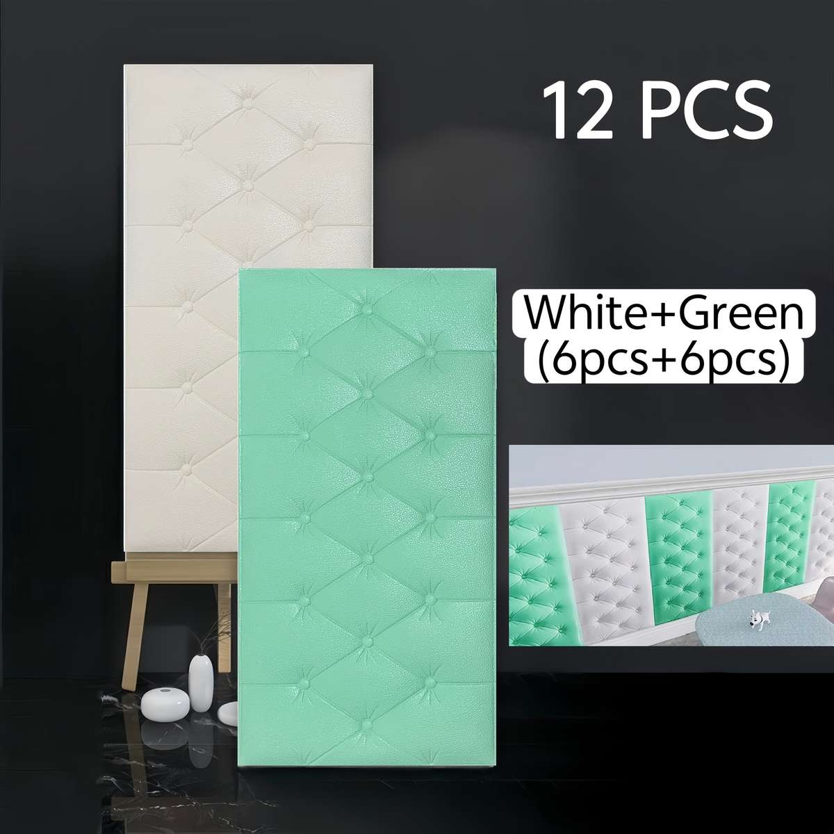 Durable Static Cling Table Wrap 323 color White  ADD blue Storage 12 pieces   6 pieces  ADD 6 pieces