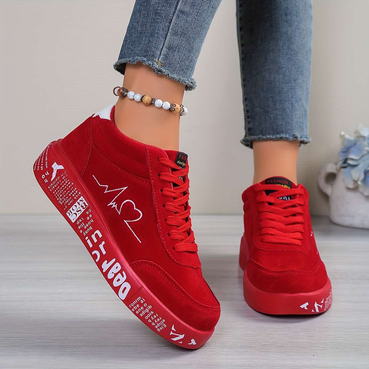 Women S Sneakers Color Blackred Sizeuk 5.5