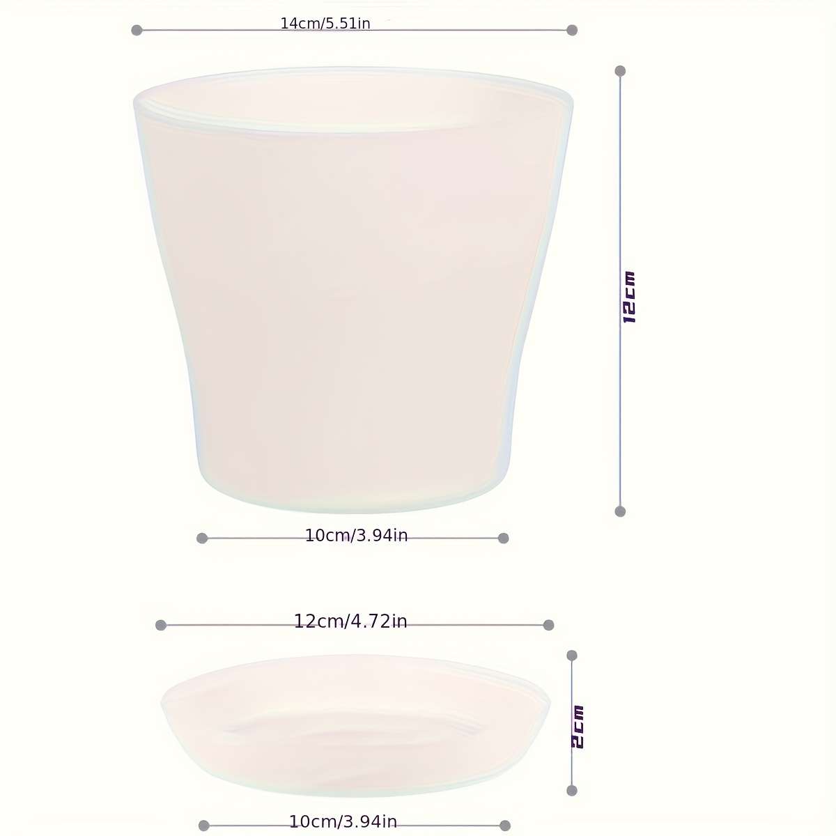 Flowerpot Size 14Cm White 5 Pack Flowerpot