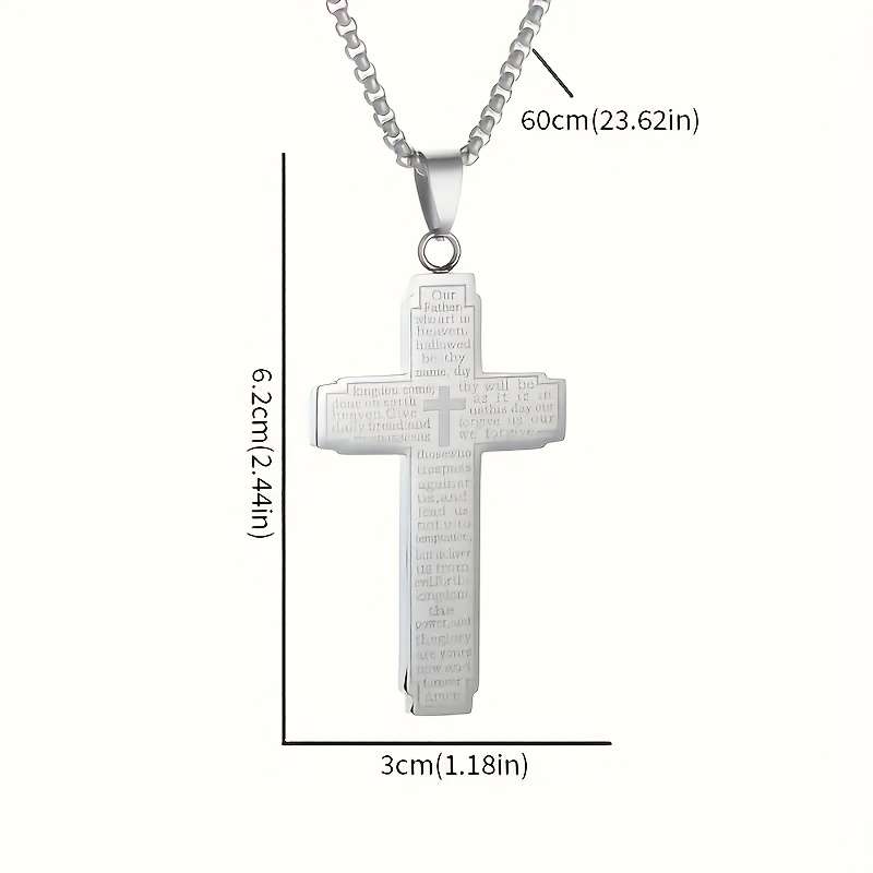 Plated Christian Scripture Cross Pendant Gold
