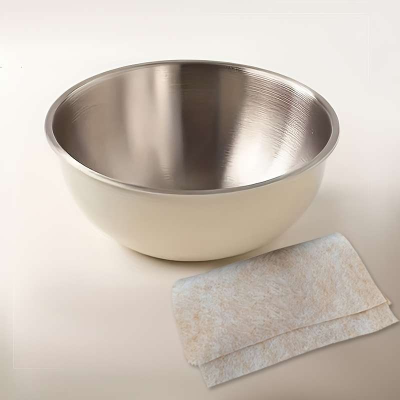 Bowl Color Silvery Salad Bowl  2 Loofah Sponges