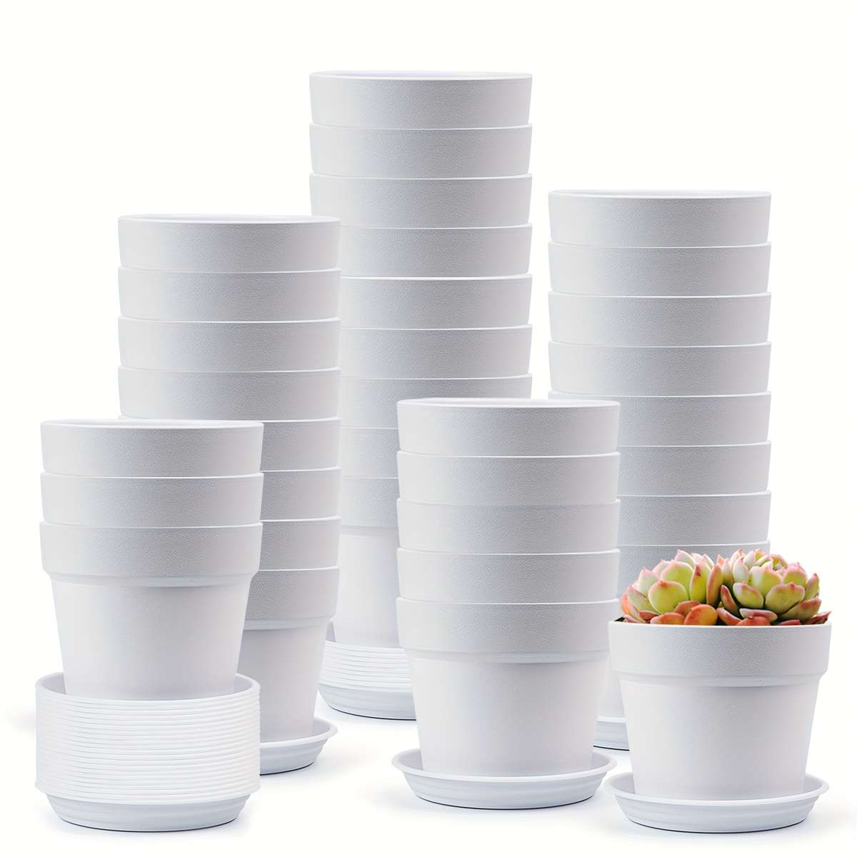 Flowerpot  40 Pcs 9 5Cmcolor White