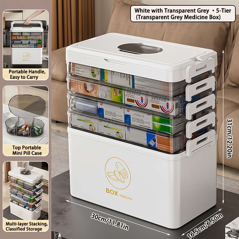 5-Layer Handheld Pillbox