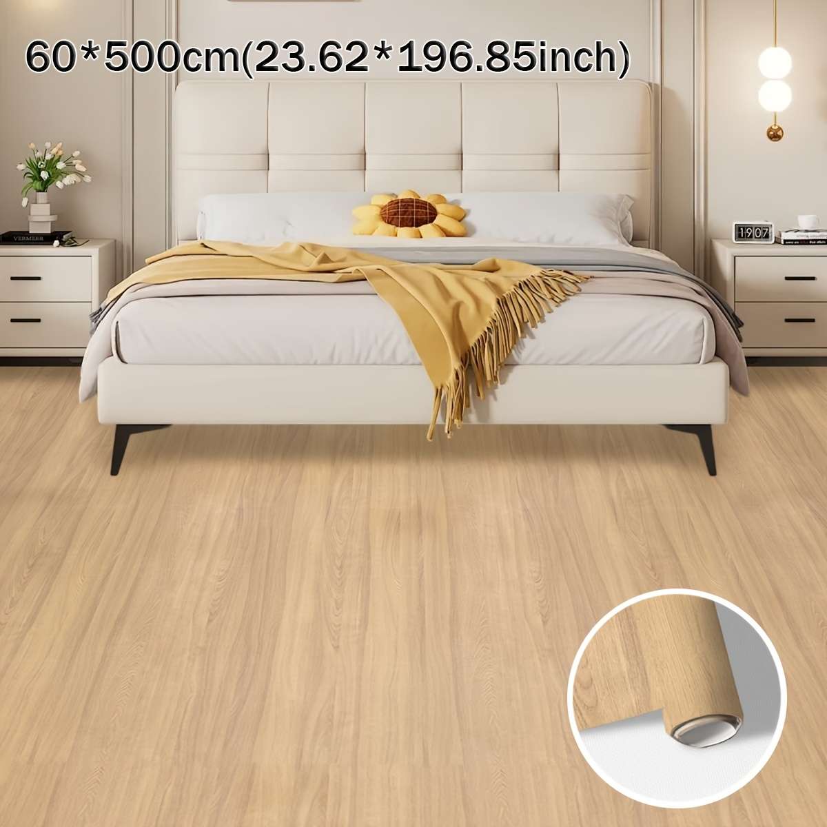 Self Adhesive Floor Stickers 60*500Cm23.62*196.85Inch Yellow Bush Pattern