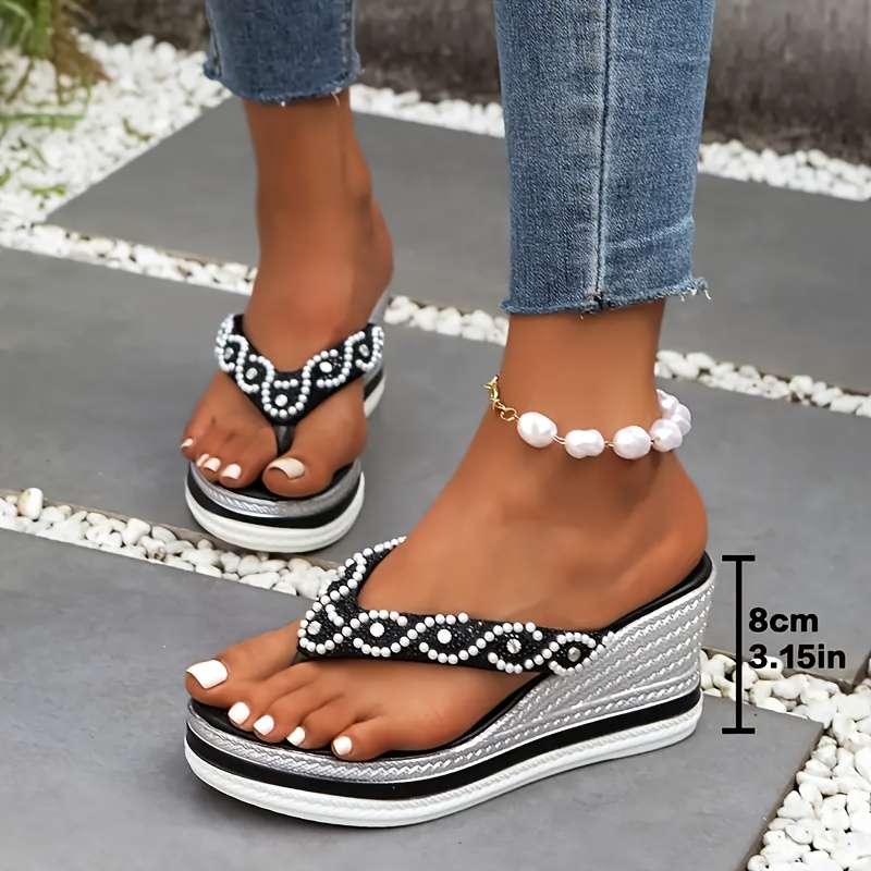 Ladies Summer Flip Flops White Uk 4