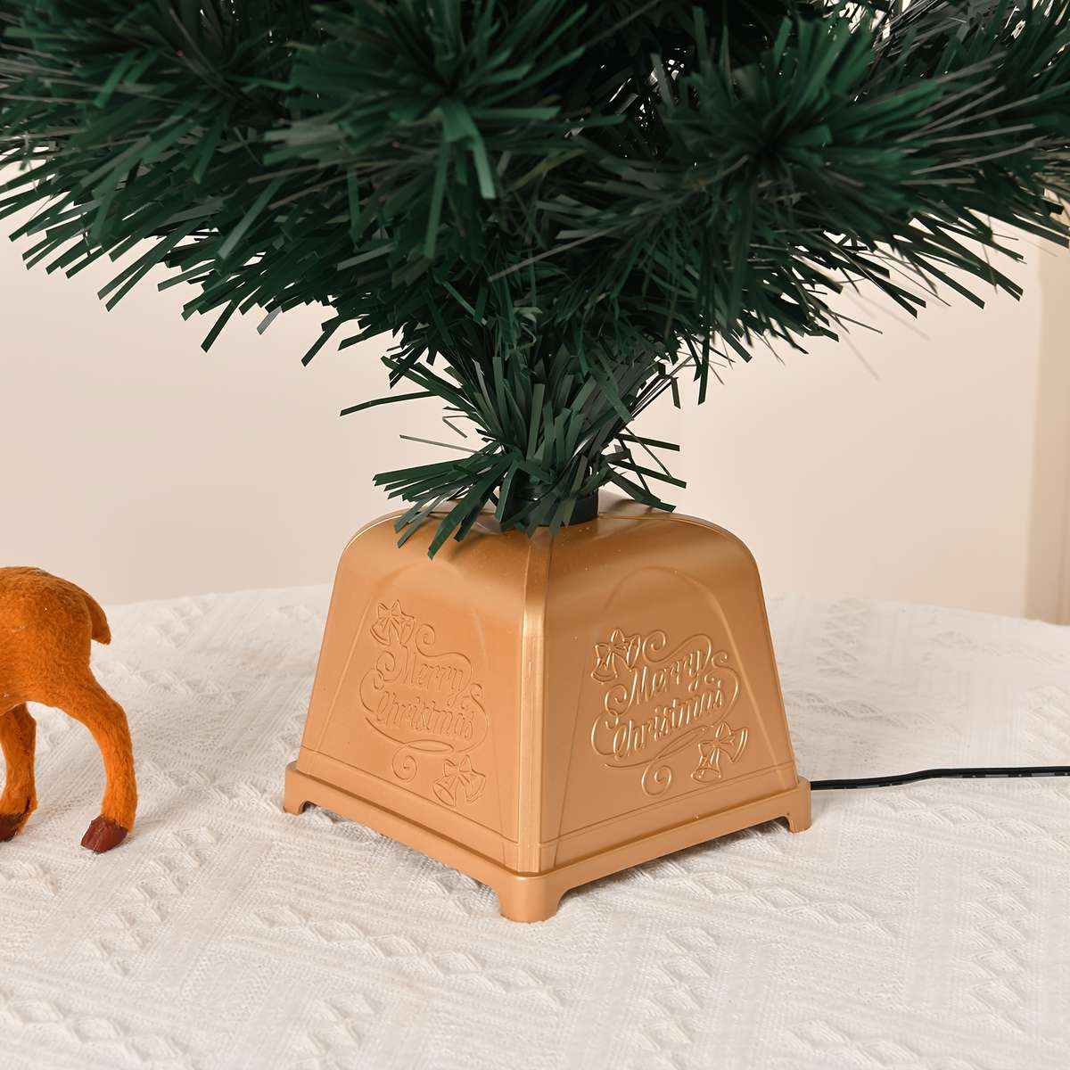 Christmas Lights 80Cm Green Newly Molded Basin Fiber Optic Tree