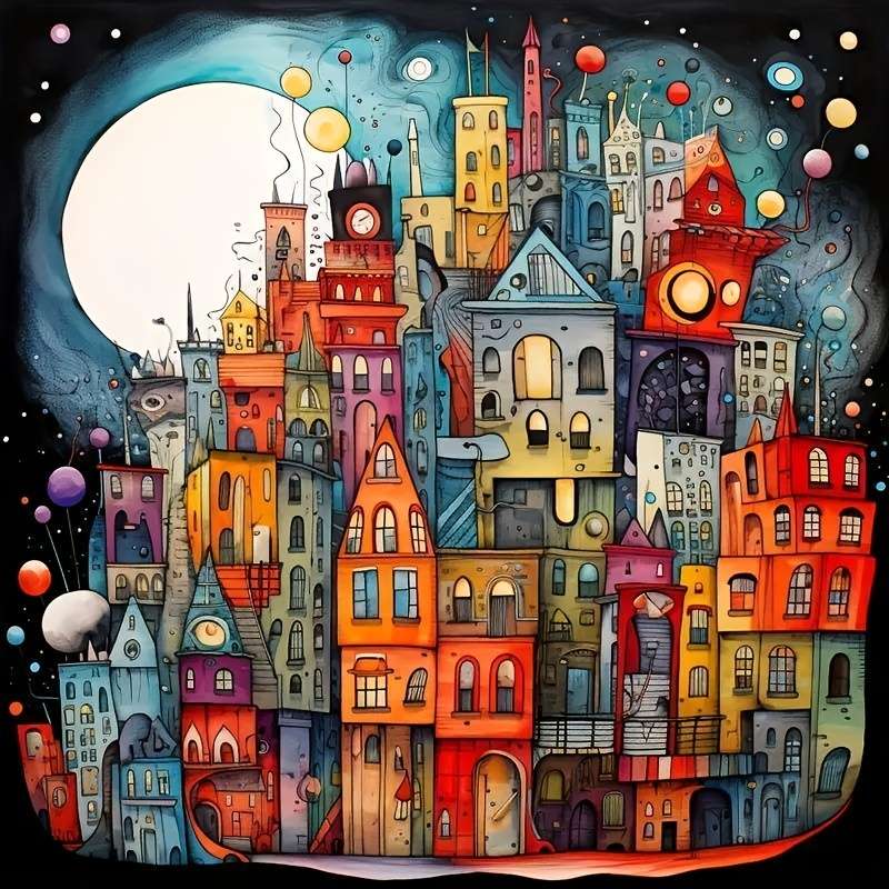 1000pcs Dream City Night Jigsaw Puzzle 70.0x50.01 cm High Difficulty Rectangular Pa