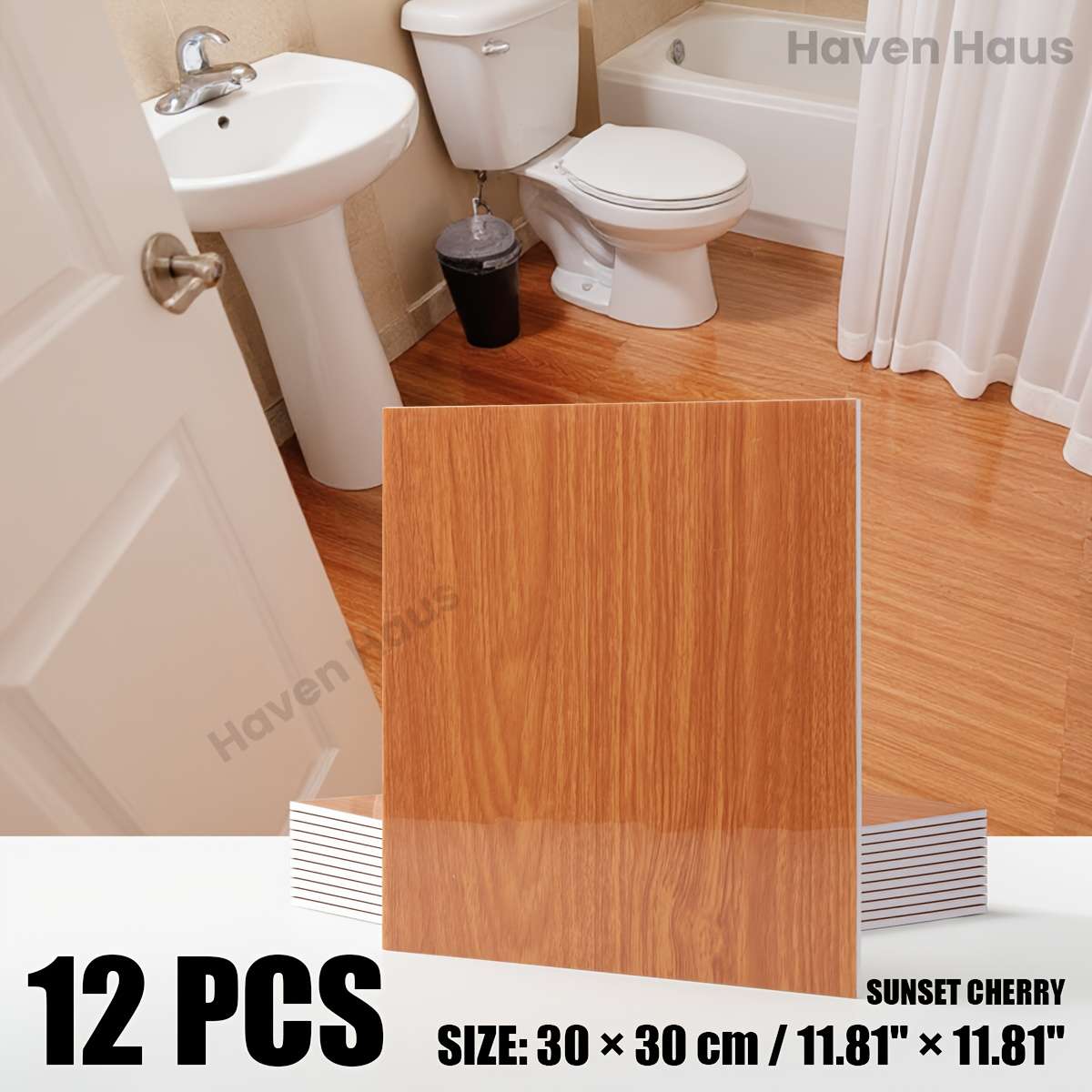 Self Adhesive Floor Stickers Sunset Cherry 12Pcs