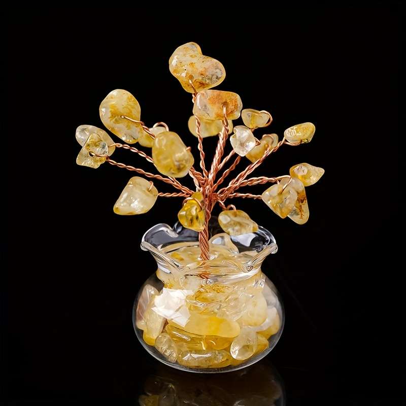 Car Interior Decor Color 1 Piece Of Amethyst Vase With A Money Tree