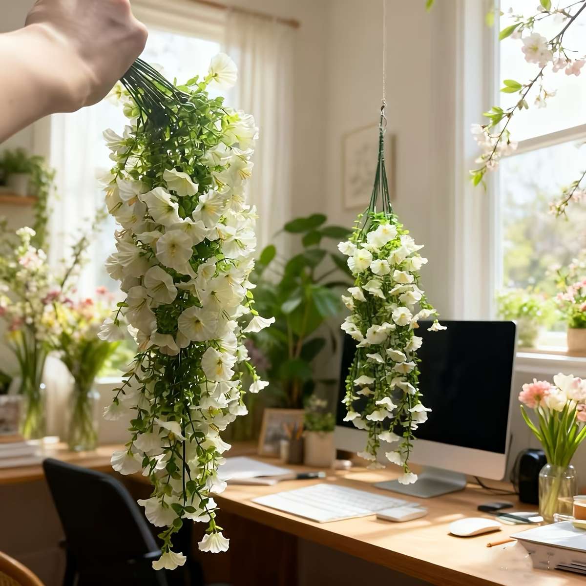 Simulated Flower Quantity 2Pcswhite