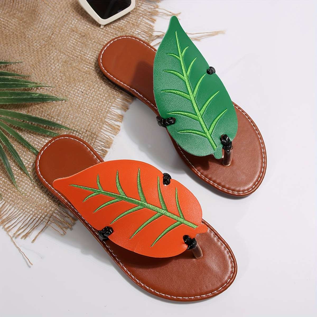 Ladies Summer Flip Flops Red-Gray Uk 7