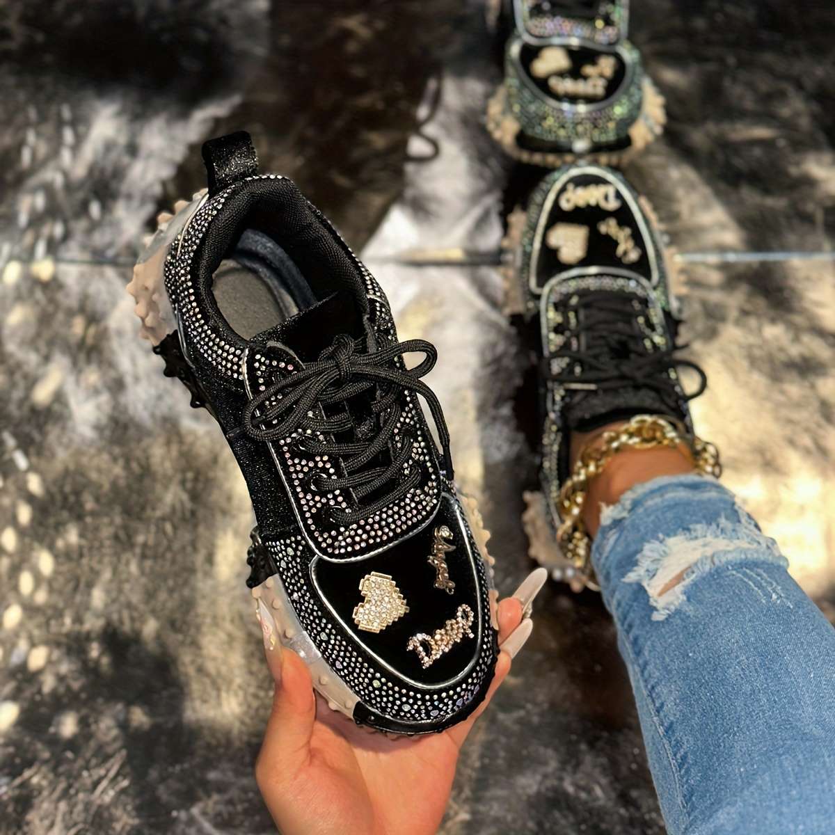 Women S Sneakers Color Black Sizeuk 2.5