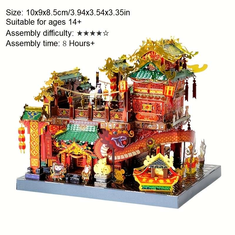 3D Building Model Puzzle Set Items Restaurant