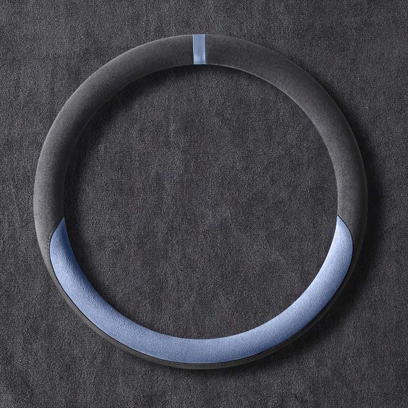 Car Steering Wheel Cover Gray Black Model D Type