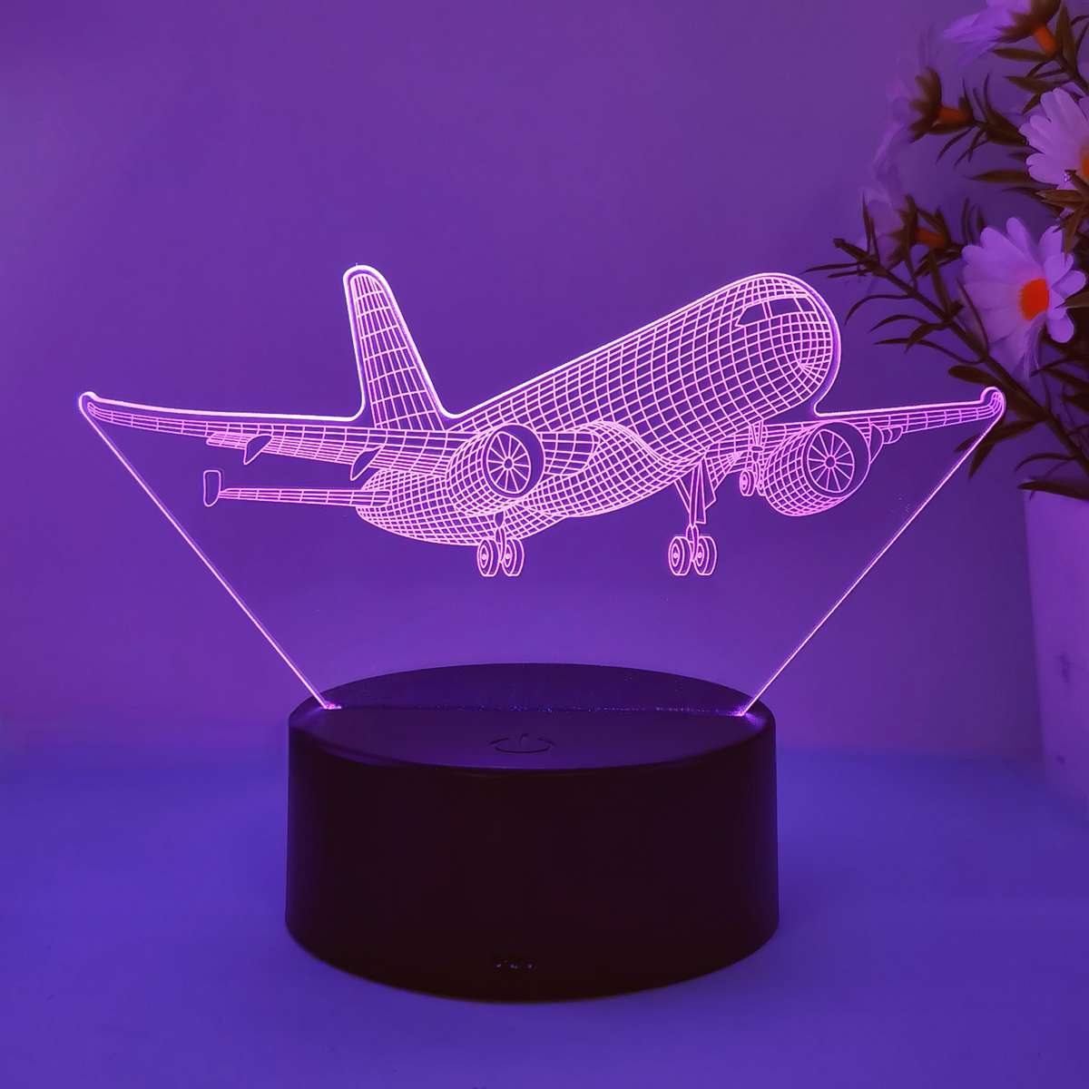 Night Light Style 7 Colors Touch Black Base