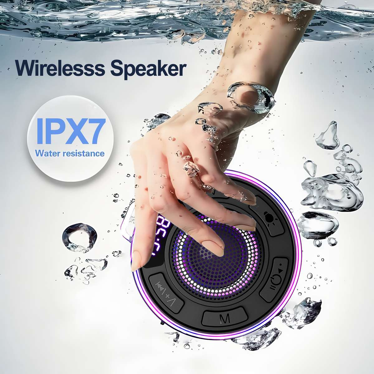 Smart Featuring Crystal Sound [Ipx7] Portable Wireless Speaker For Karaoke