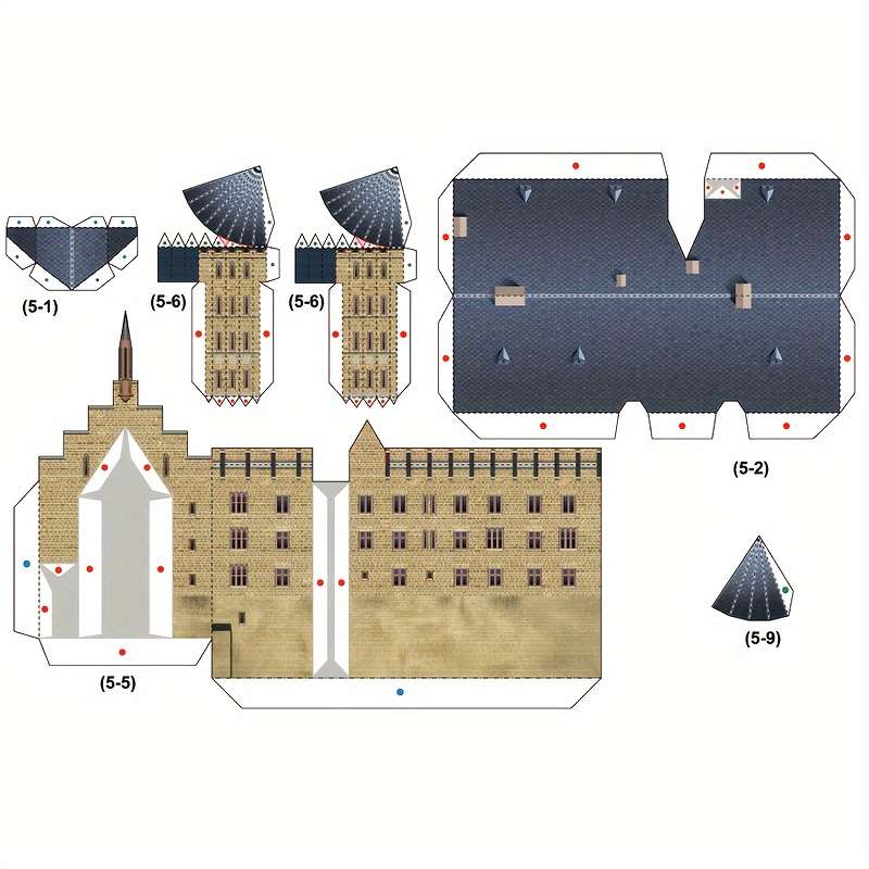 3D Building Model Puzzle Set Model Hohenzollern Material Pack