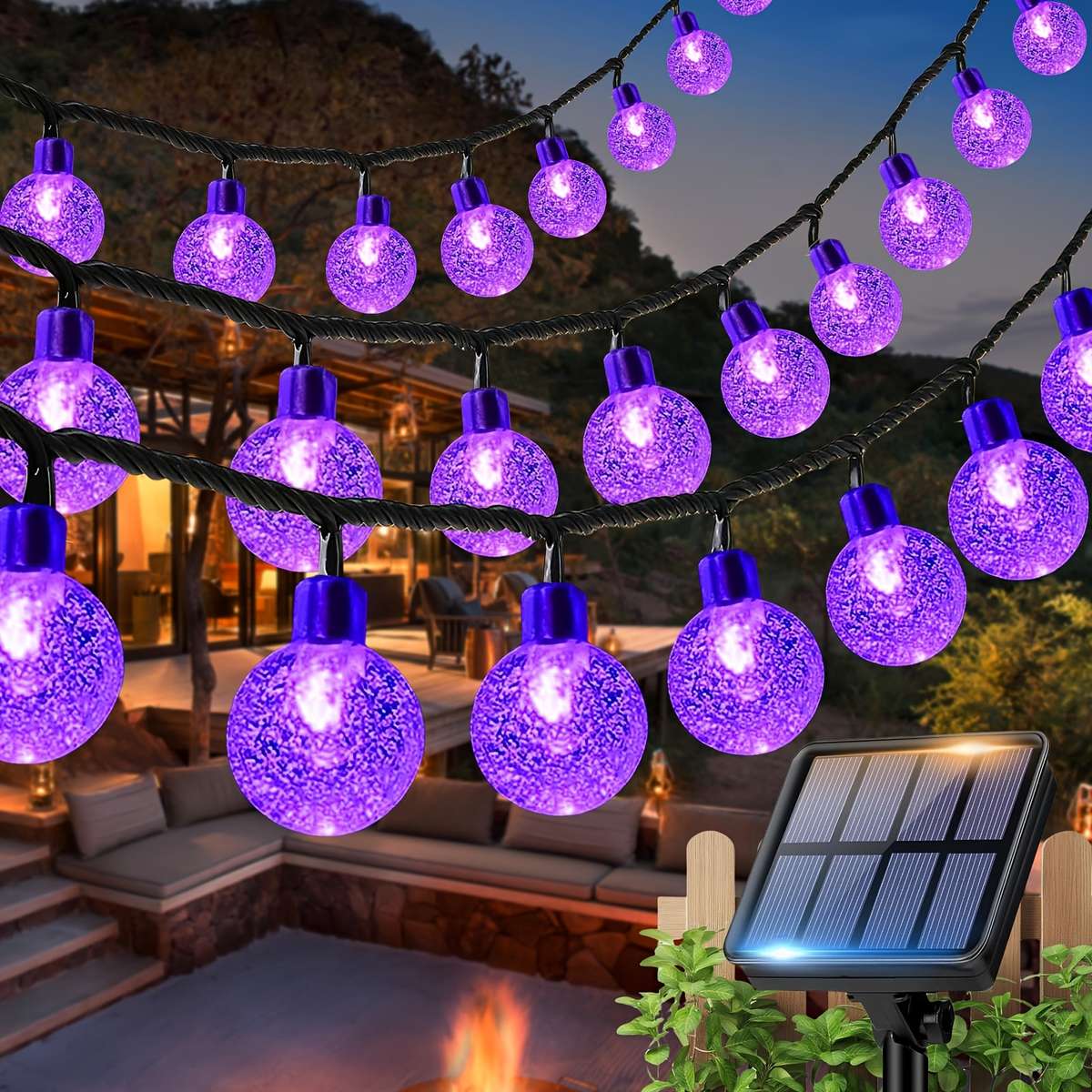 100Led Solar Bubble String Lights 7M