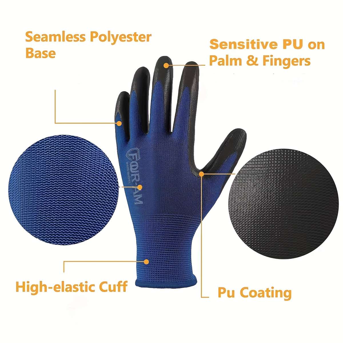 Work Gloves Size M Quantity 6Pairs
