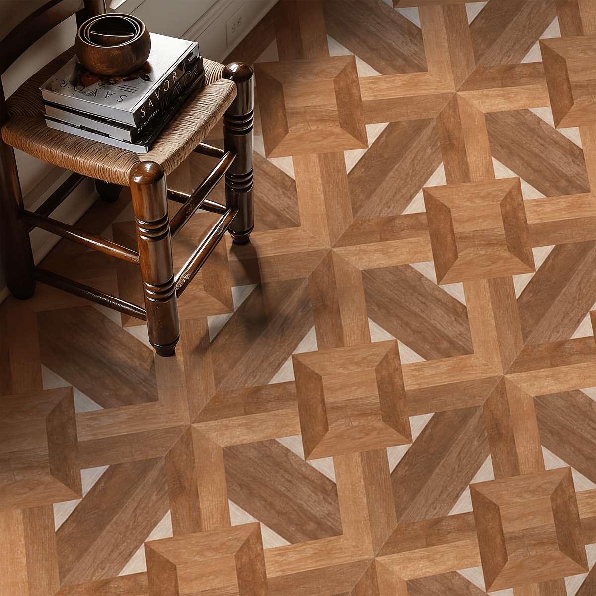 Self Adhesive Floor Stickers 40Cm*120Cm Spliced Wood Grain