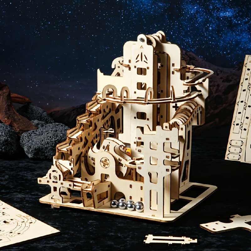 3D Building Model Puzzle Set Color Ginger Colored