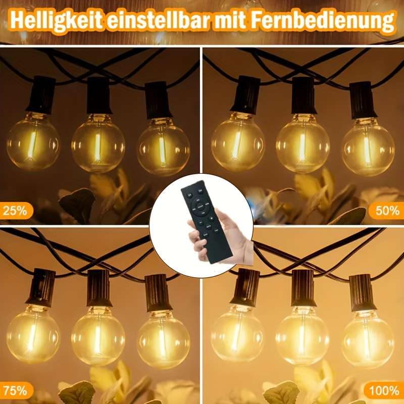 String Lights Color 2700K Warm White Size7.5M 24.6Ft  10 1Spare  Bulbs
