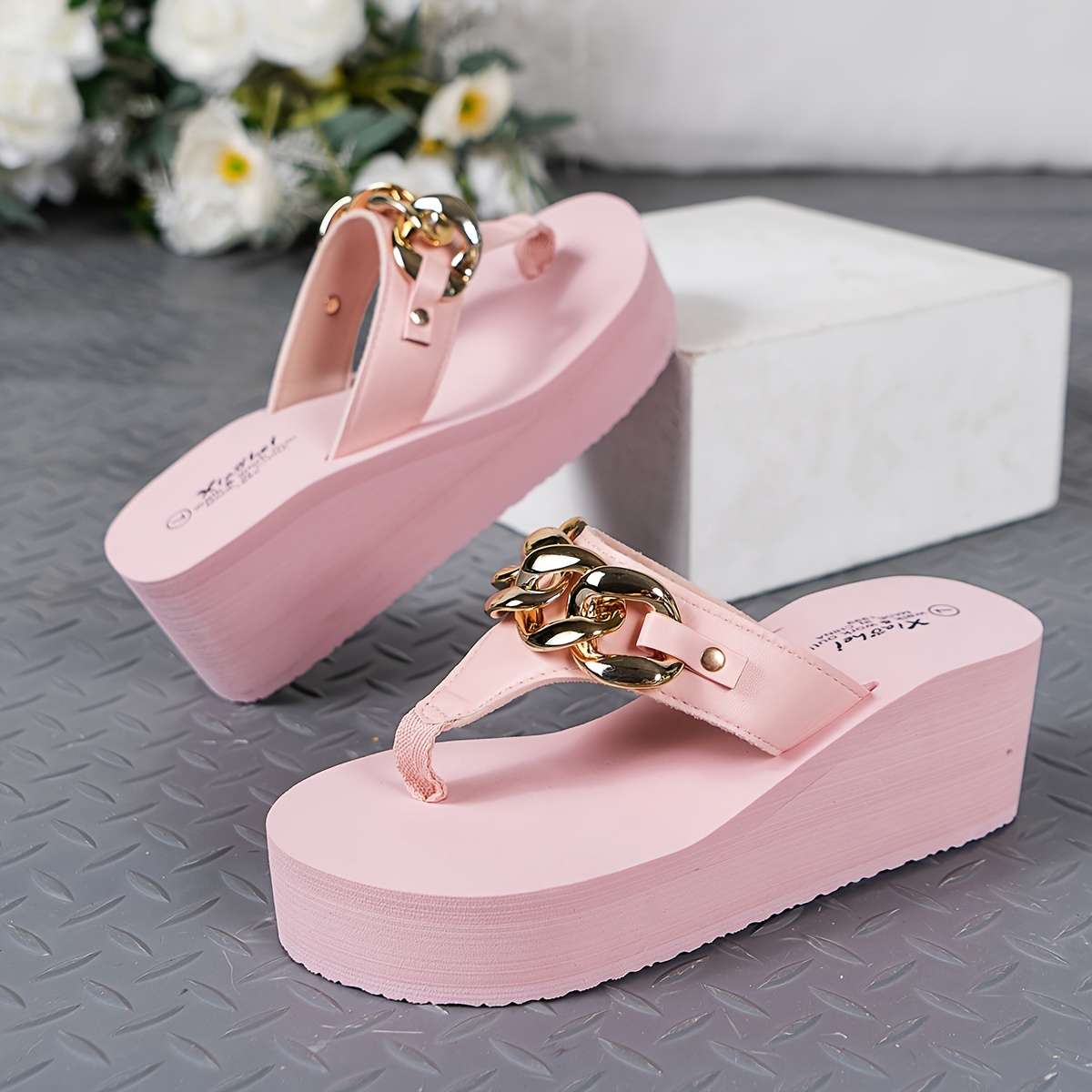 Ladies Summer Flip Flops Green Uk 7