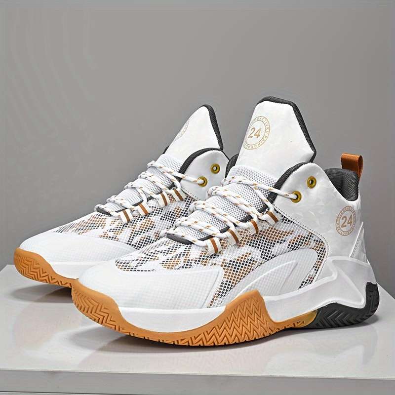 Basketball Shoes Color White Golden Sizeuk 10