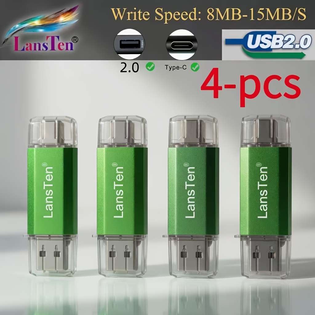 Usb Flash Drive Color 4 Pcs Red Storage 2Gb