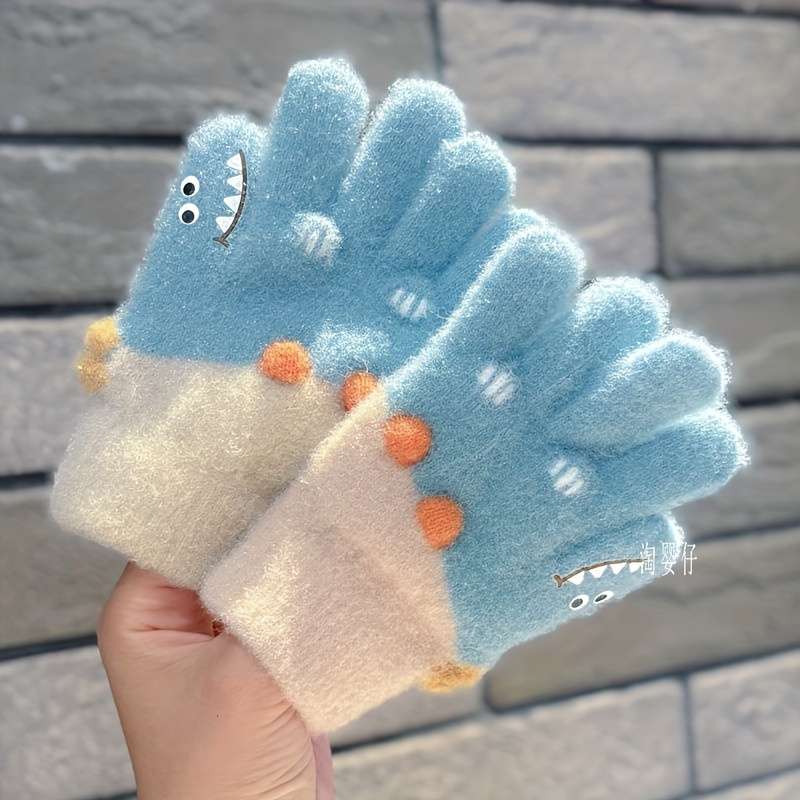 Essential All-Season Pair Winter Warm Gloves Thickened Thermal Five Finger